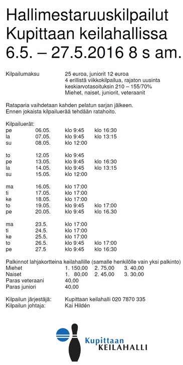 Hallimestaruuskilpailu 2016