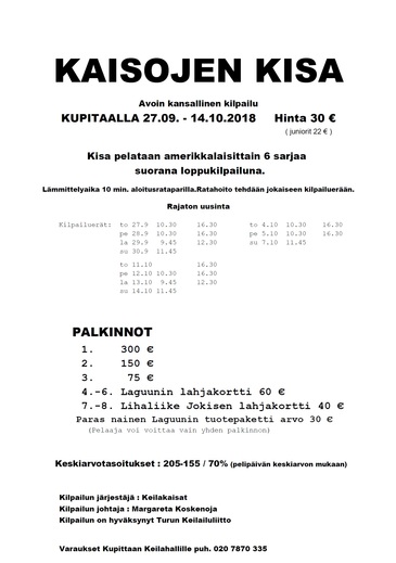 Kaisojen kisa 2018